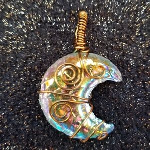 Not for Sale:::::::Aura Opalite moon wire wrapped